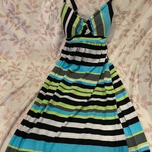 Floor length, striped maxi dress